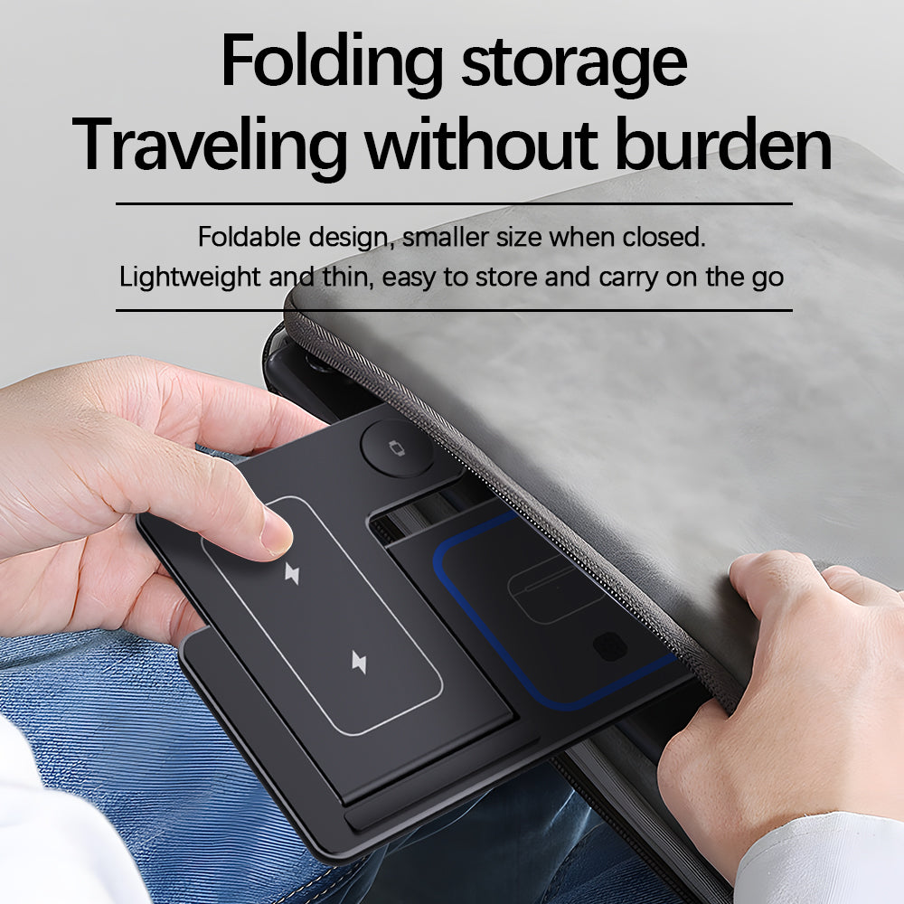 15W 3-in-1 Foldable Wireless Charging Stand – Phone, Watch & Earbuds PERSIAN