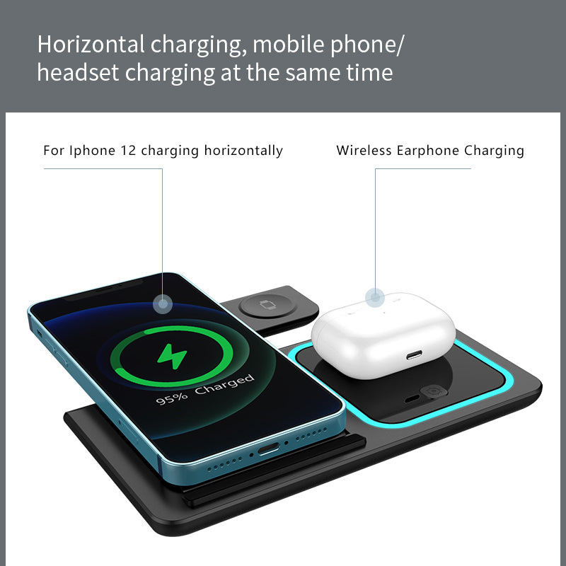 3-in-1 Magnetic Wireless Charging Station 15W – Foldable Phone Charger Stand PERSIAN