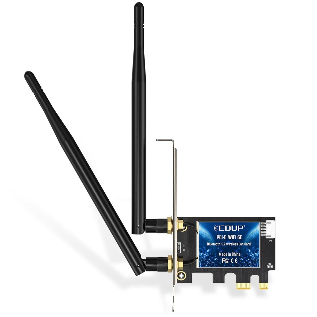 EDUP WiFi 6E PCIe Wireless Adapter – Tri-Band 2.4GHz, 5GHz & 6GHz | Up to 5400Mbps PERSIAN
