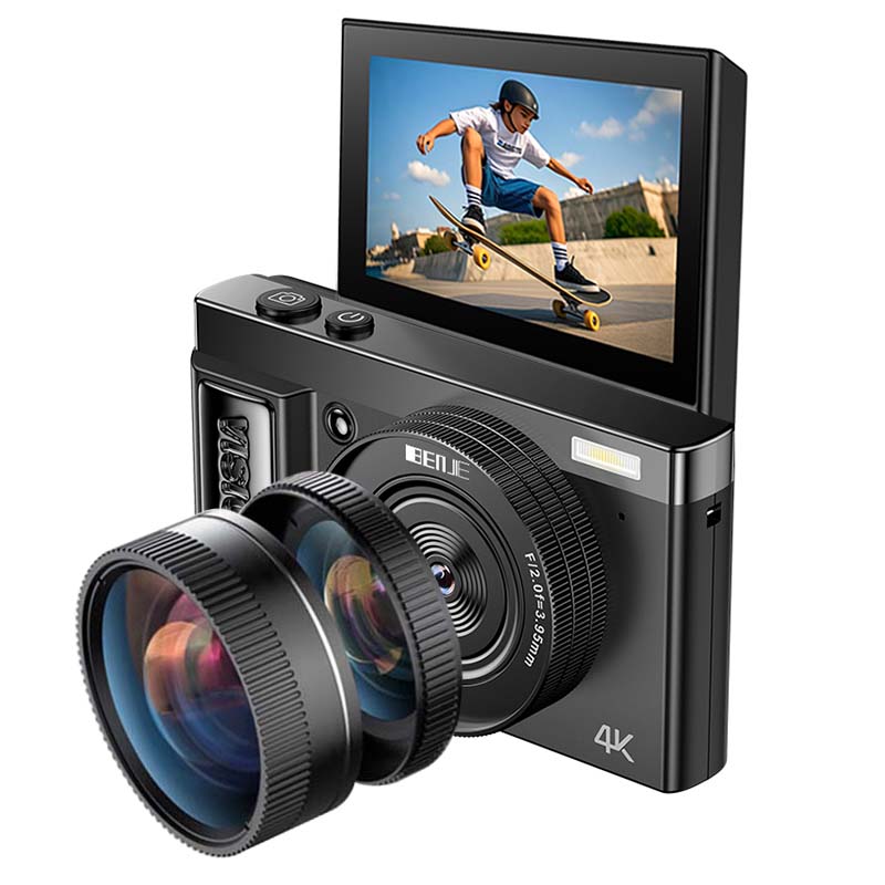 BENJIE A9 4K 64MP Digital Camera | Retro Y2K Compact Vlogging Camera with 16X Zoom, Flip Screen & EIS PERSIAN store