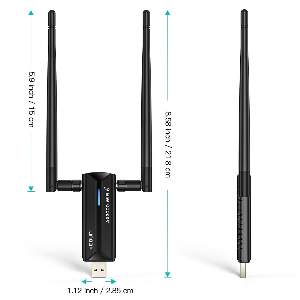 EDUP EP-AX1672 AX3000 WiFi 6E USB Adapter | 3000Mbps PERSIAN