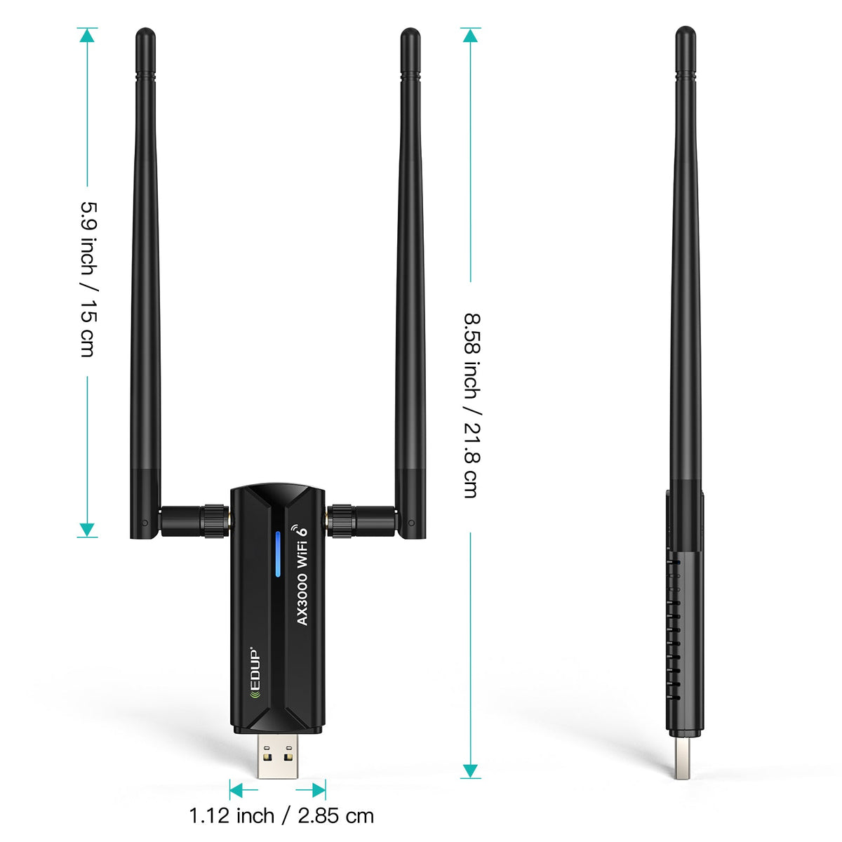 EDUP EP-AX1672 AX3000 WiFi 6E USB Adapter | 3000Mbps PERSIAN