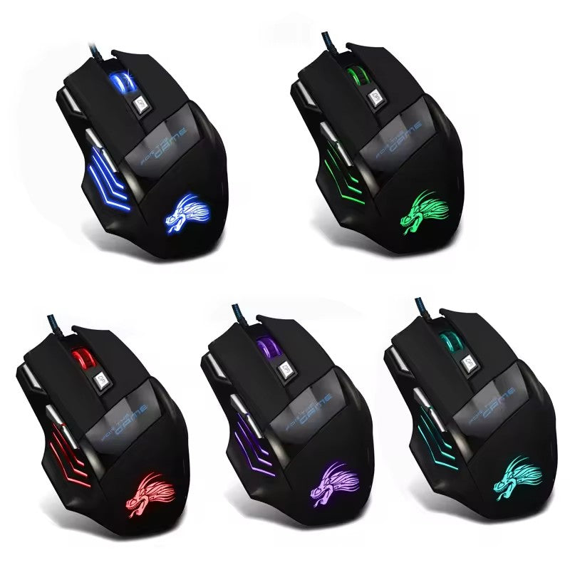Gaming Mouse with 7-Color LED Backlight | 7-Button Adjustable USB Wired Optical Mouse for PC, Laptop & Office PERSIAN store