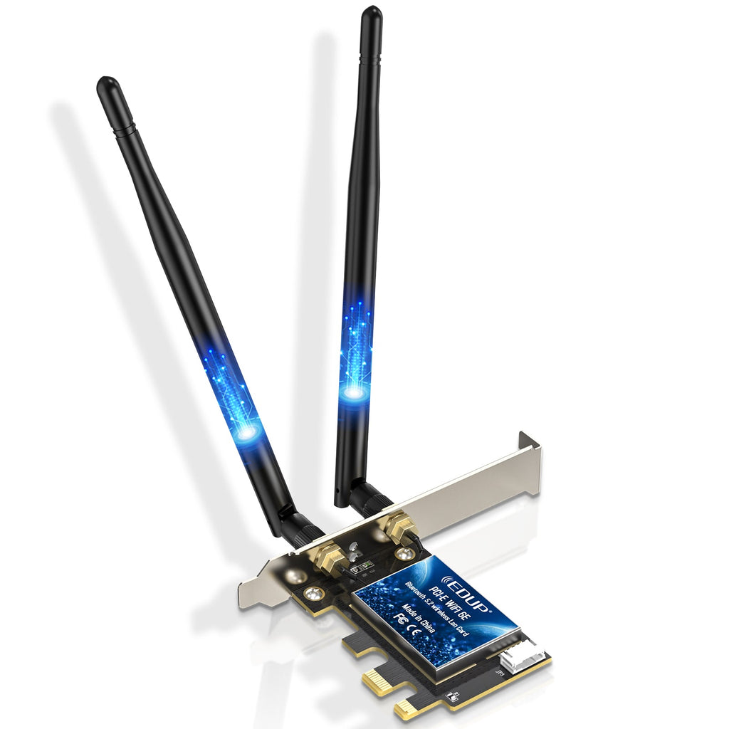EDUP WiFi 6E PCIe Wireless Adapter – Tri-Band 2.4GHz, 5GHz & 6GHz | Up to 5400Mbps PERSIAN