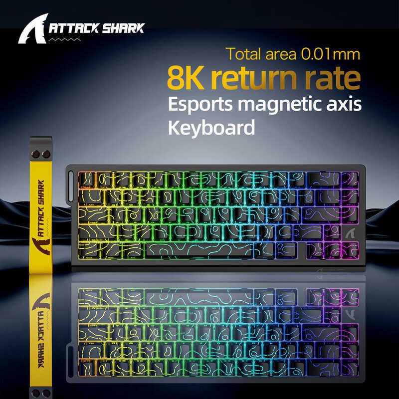 ATTACK SHARK X68 HE Gaming Mechanical Keyboard – 68 Keys, RGB Lighting & 8KHz Wired Performance PERSIAN