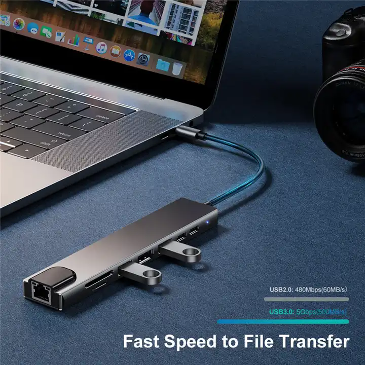 Mindpure 8-in-1 USB-C Hub 100W PD | 4K HDMI 2.0, Gigabit Ethernet, SD/TF Card Reader & USB 3.0 Dock PERSIAN store