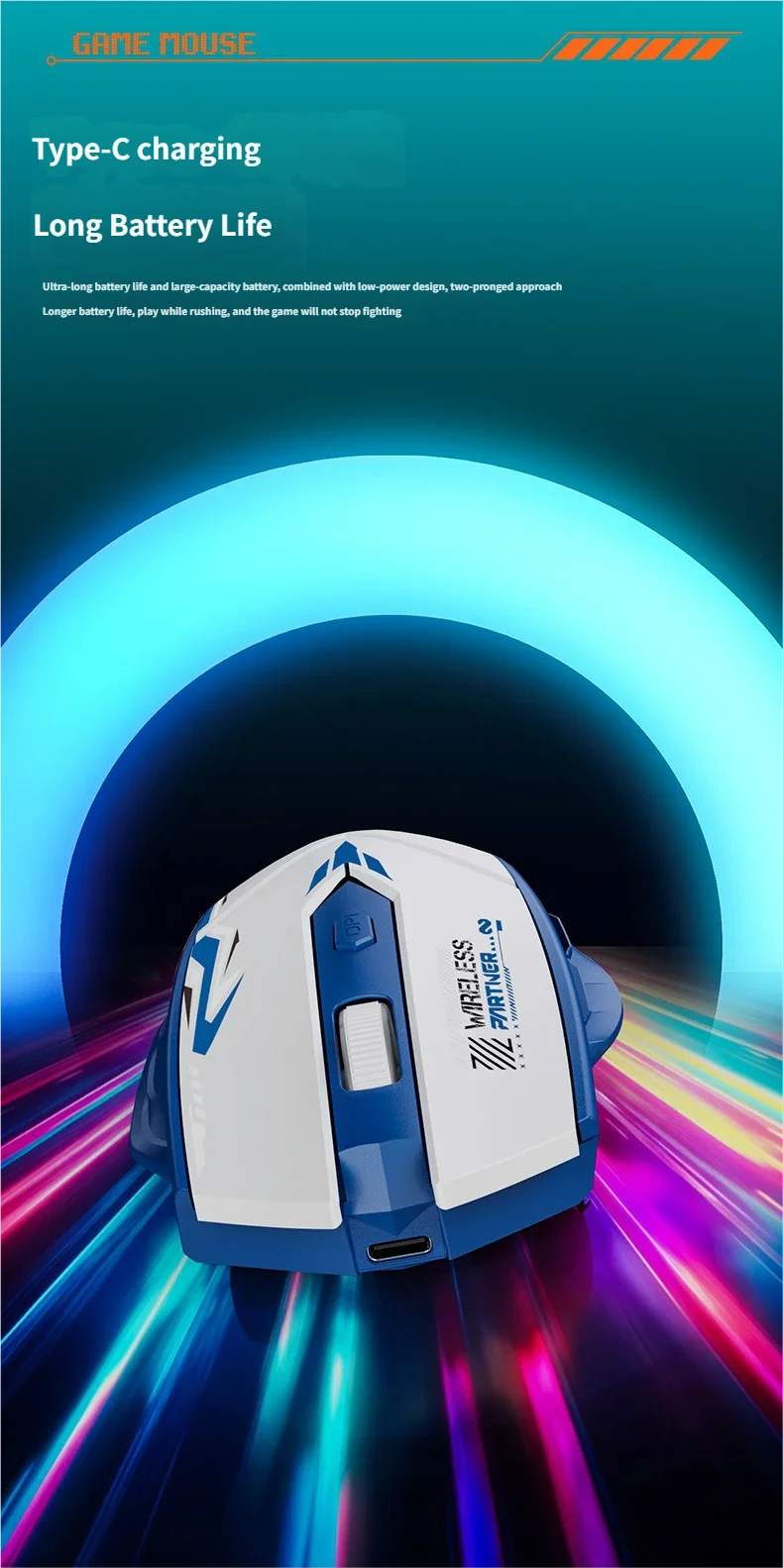 M316 Wireless Ergonomic Mouse – Bluetooth + 2.4G, Rechargeable & 1600 DPI PERSIAN