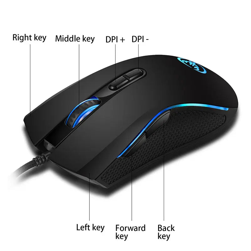 A869 3200 DPI RGB Gaming Mouse 6 Buttons, Optical USB Mouse for PC & Laptop PERSIAN store