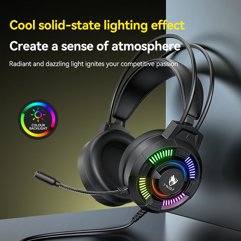 T-WOLF H140 7.1 USB Gaming Headset | RGB Wired Headphones PERSIAN