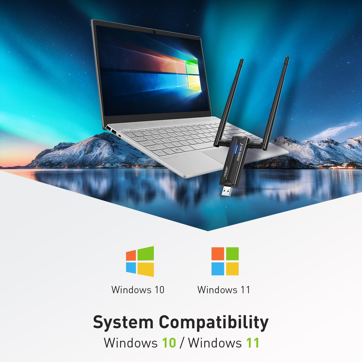 EDUP EP-AX1672 AX3000 WiFi 6E USB Adapter | 3000Mbps PERSIAN