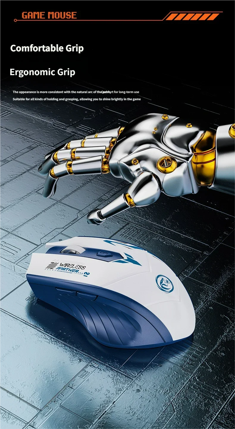 M316 Wireless Ergonomic Mouse – Bluetooth + 2.4G, Rechargeable & 1600 DPI PERSIAN
