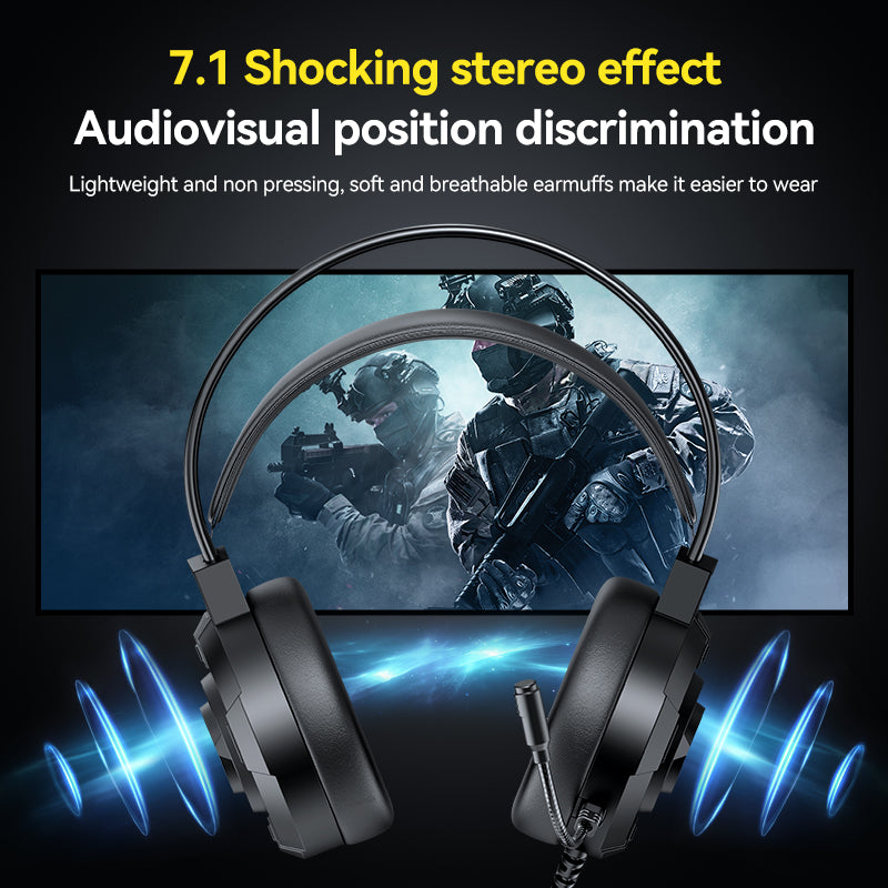 T-WOLF H140 7.1 USB Gaming Headset | RGB Wired Headphones PERSIAN
