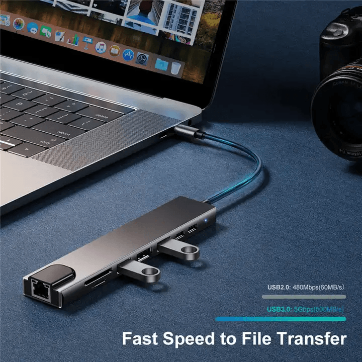 Mindpure 8-in-1 USB-C Hub 100W PD | 4K HDMI 2.0, Gigabit Ethernet, SD/TF Card Reader & USB 3.0 Dock PERSIAN store