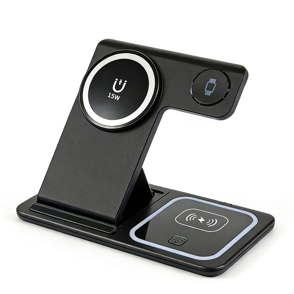 3-in-1 Magnetic Wireless Charging Station 15W – Foldable Phone Charger Stand PERSIAN