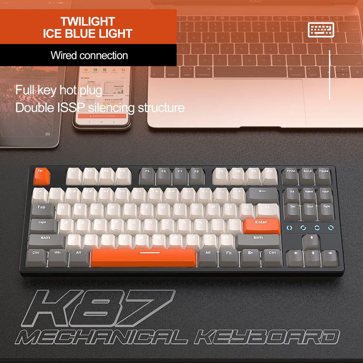 K87 87-Key RGB Hot-Swap Mechanical Gaming Keyboard PERSIAN store