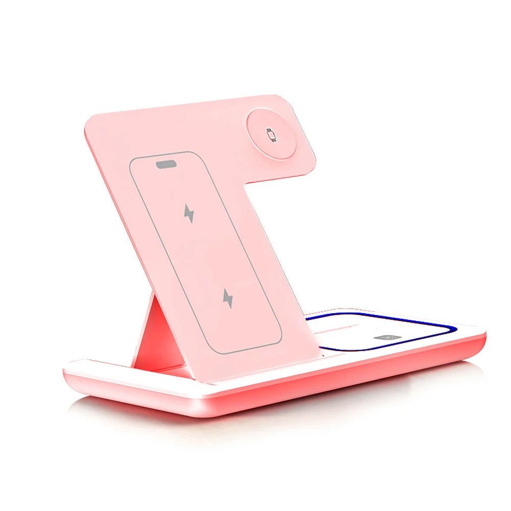 15W 3-in-1 Foldable Wireless Charging Stand – Phone, Watch & Earbuds PERSIAN